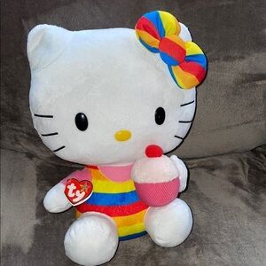 TY Hello Kitty Plush Toy with Cupcake NWT